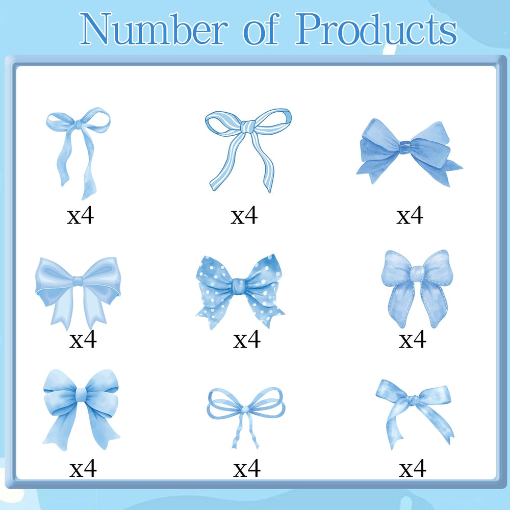 Deorfuy blue bow toppers inserted on cupcakes boosts festive appeal