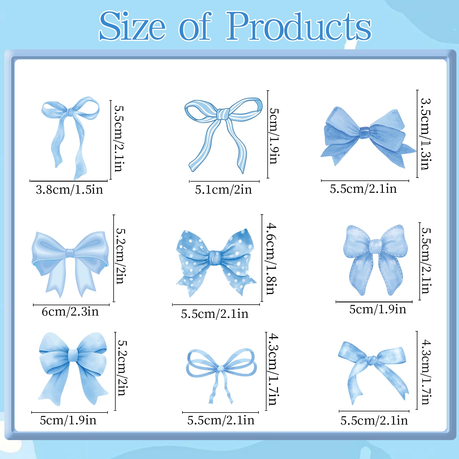 Deorfuy blue bow toppers with patterns enhance themed celebration visuals