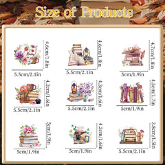 Deorfuy book-themed cupcake toppers pattern 2 showcase colorful reading-inspired designs.