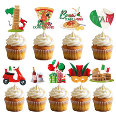 Deorfuy Buon Compleanno cupcake toppers for festive Italian desserts.