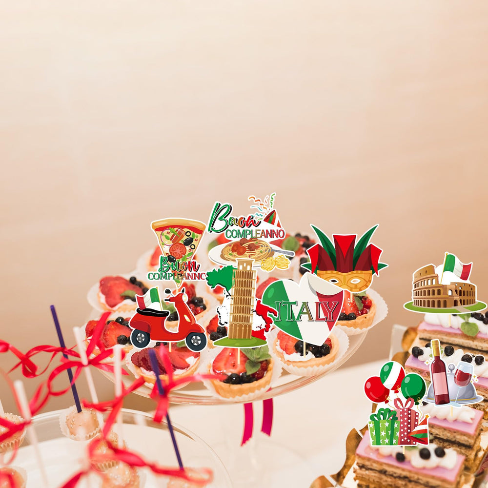 Deorfuy Italian Ornament toppers perfect for Buon Compleanno gatherings.