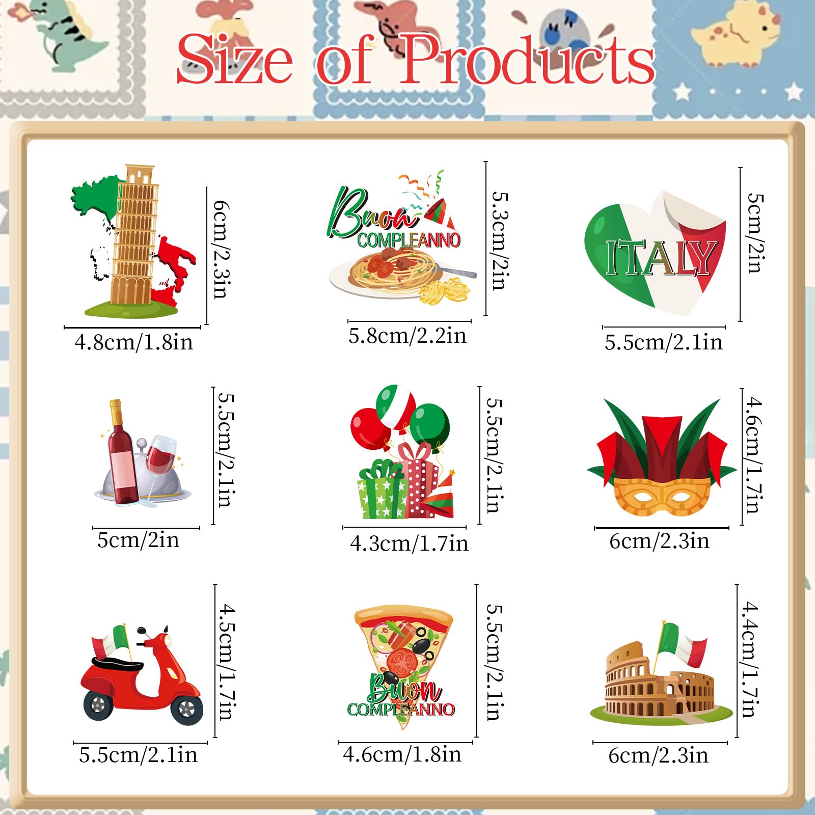 Deorfuy Leaning Tower pattern toppers add Italy flair to cupcakes.