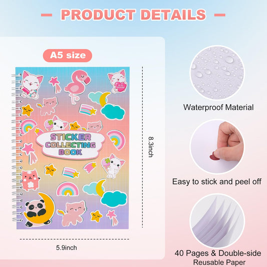 Deqing Warm sticker book with spatula aids precise repositioning of stickers.