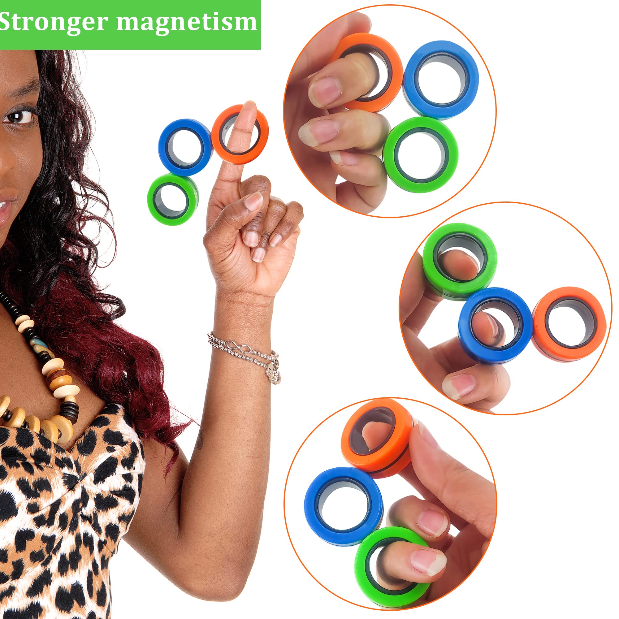 Dermasy magnetic rings multicolor set for playful focus and engagement.