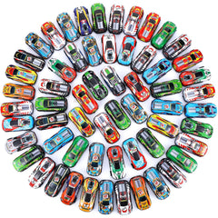 DERTE pull back cars bulk pack, colorful metal race vehicles for playtime and party favors.