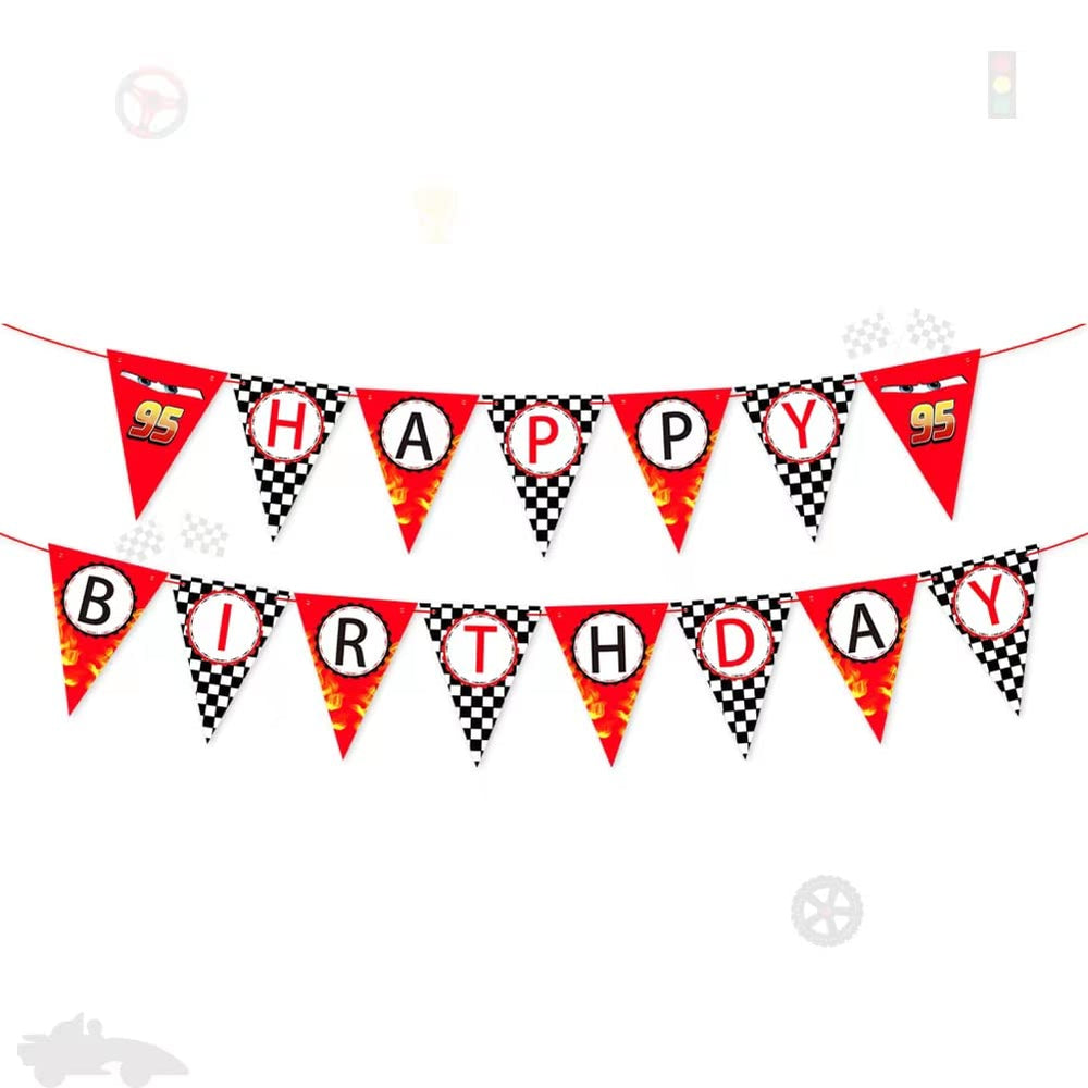 Derzhssg checkered flag decorations banner enhances racing theme ambiance