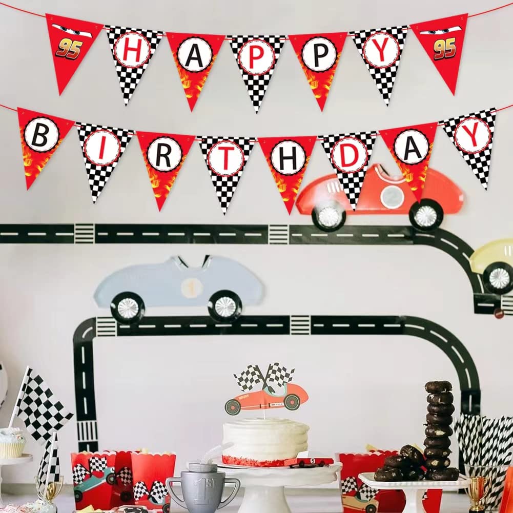 Derzhssg kid party room decor with race car motif