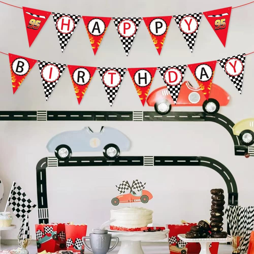 Derzhssg kid party room decor with race car motif