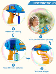 Deserthome blue bubble machine ready for indoor or outdoor fun.