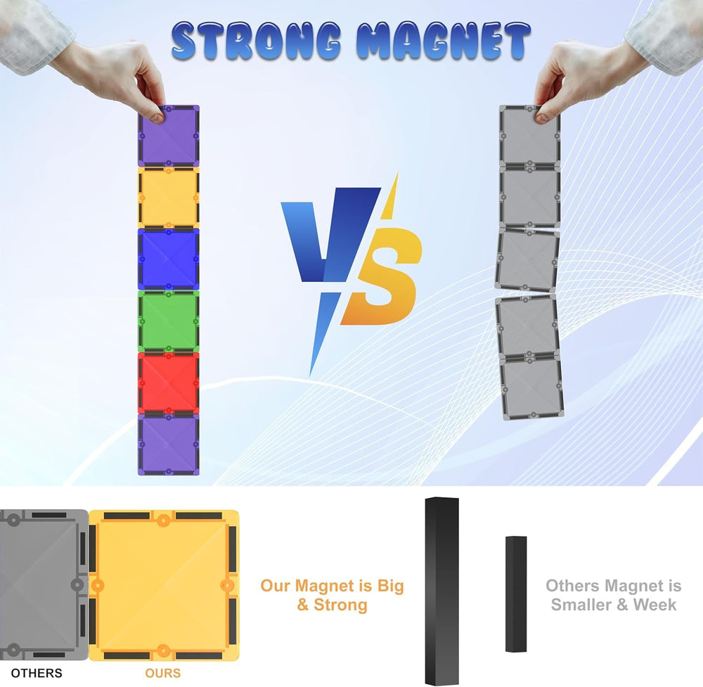 Desire Deluxe magnetic tiles classroom activity promoting cooperative play.