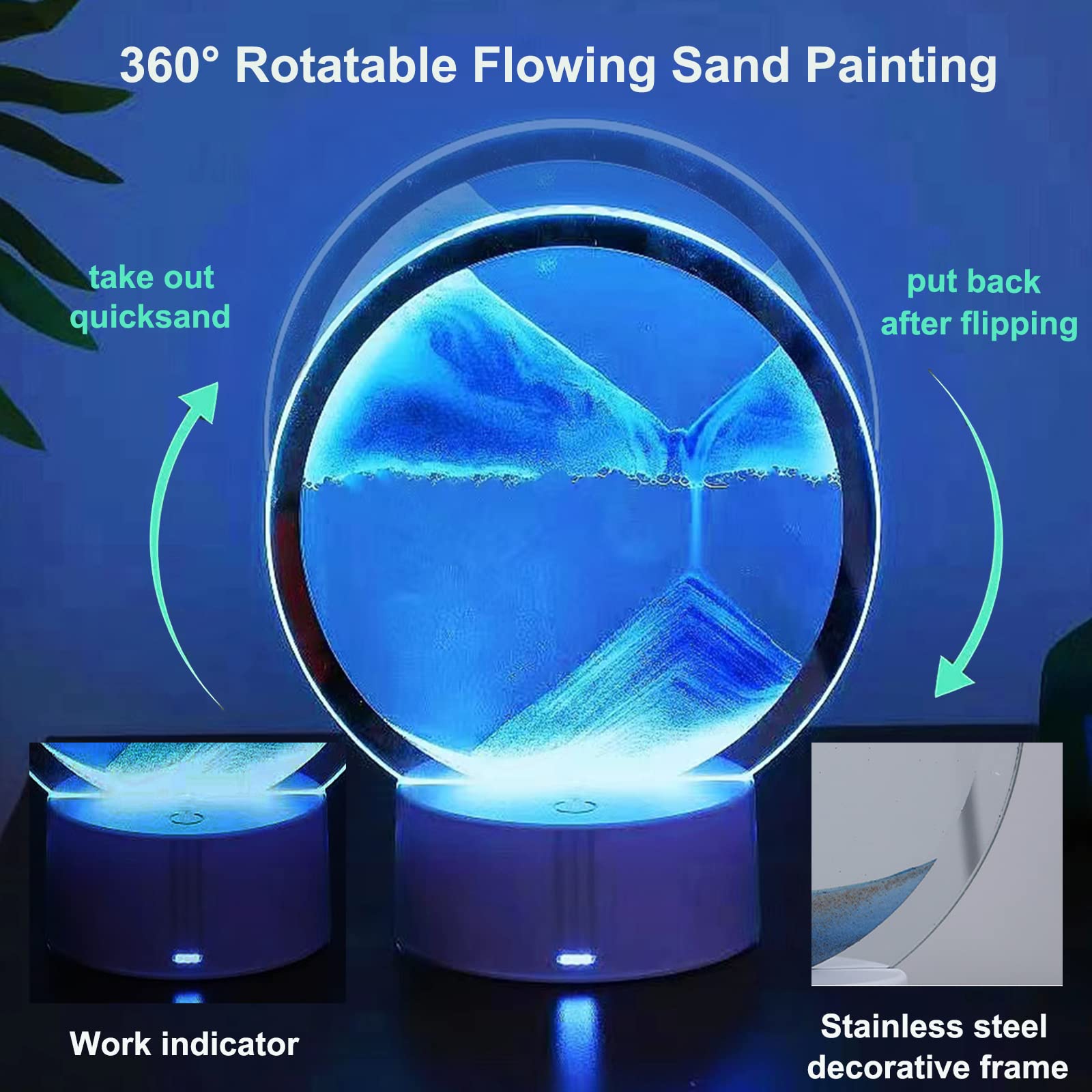 Desniltol 360-degree rotating sand lamp reveals new patterns with every spin.