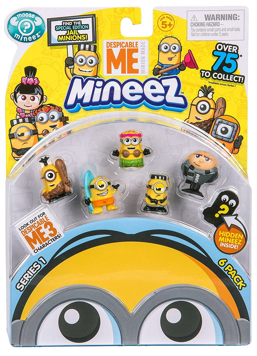 Despicable Me Mineez character pack inside view, six mini figures for collect-and-display fun.