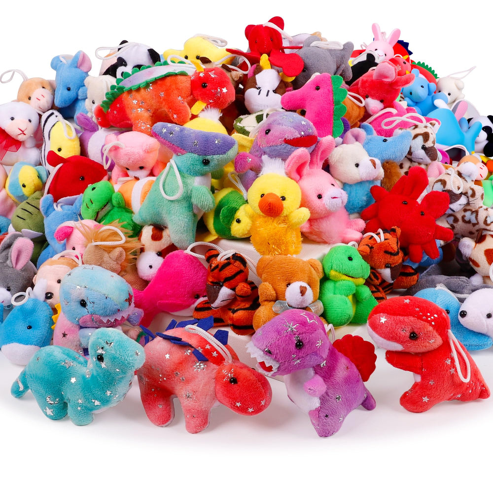 Destlife 72-pack mini plush dinos for party favors and classroom rewards.