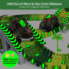 Desuccus glow-sticker-sheet-dino-designs adds custom glowing details to tracks.