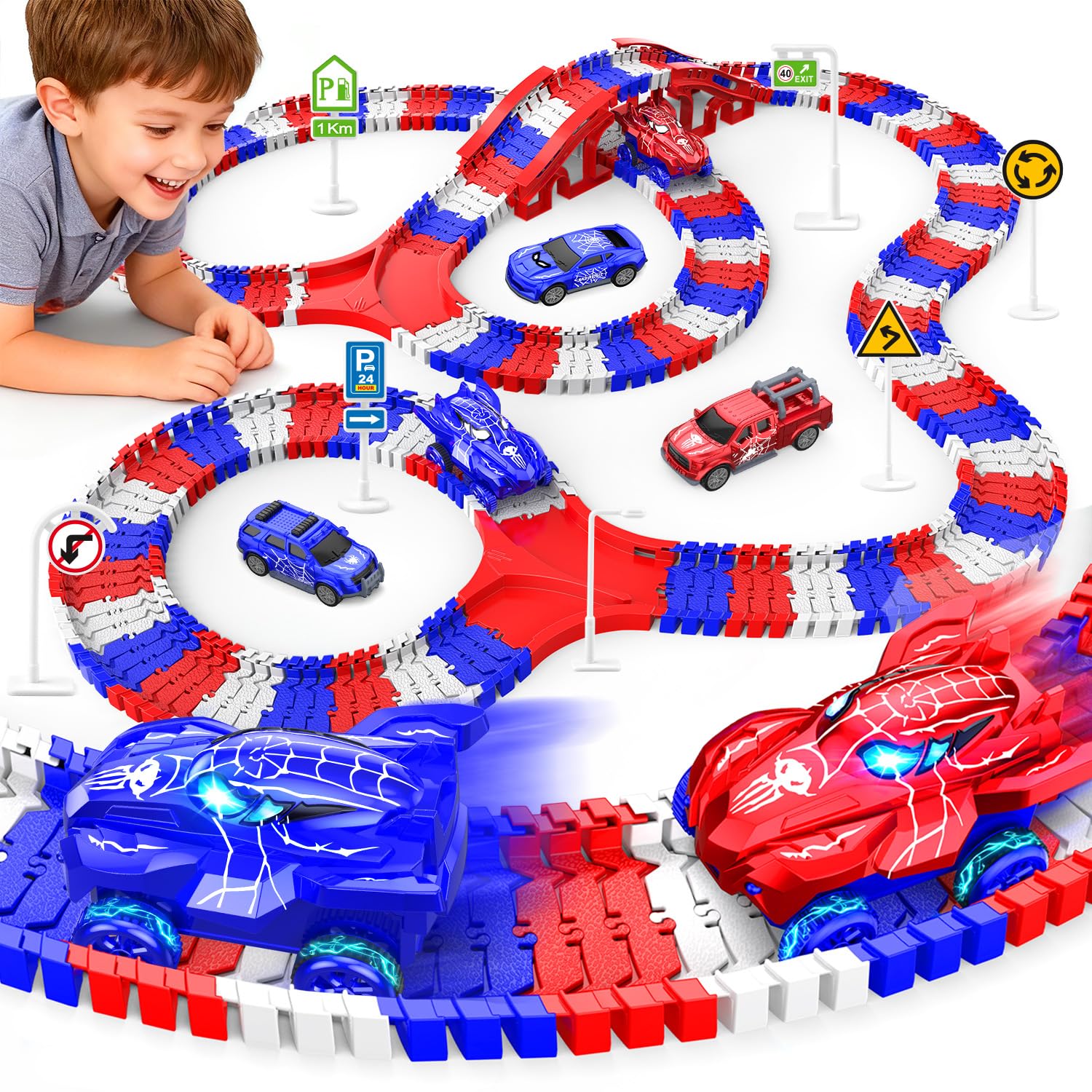 Desuccus Spider Toy Train Set tracks for imaginative play and easy setup