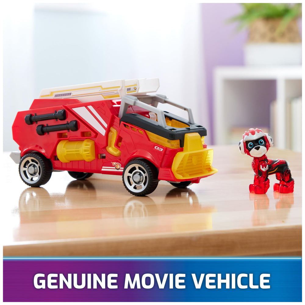 Fire truck exterior with authentic PAW Patrol styling and movie detail