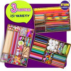 DEVELOP BY PLAY organized three-drawer cabinet for kids' craft materials and quick cleanup.