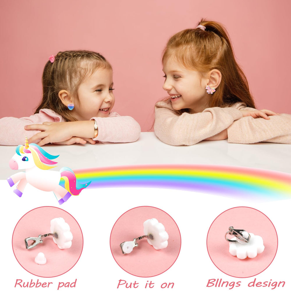 DEVIENG clip-on butterfly earrings, colorful and comfortable for kids.