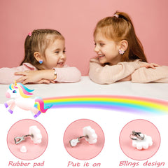 DEVIENG clip-on butterfly earrings, colorful and comfortable for kids.