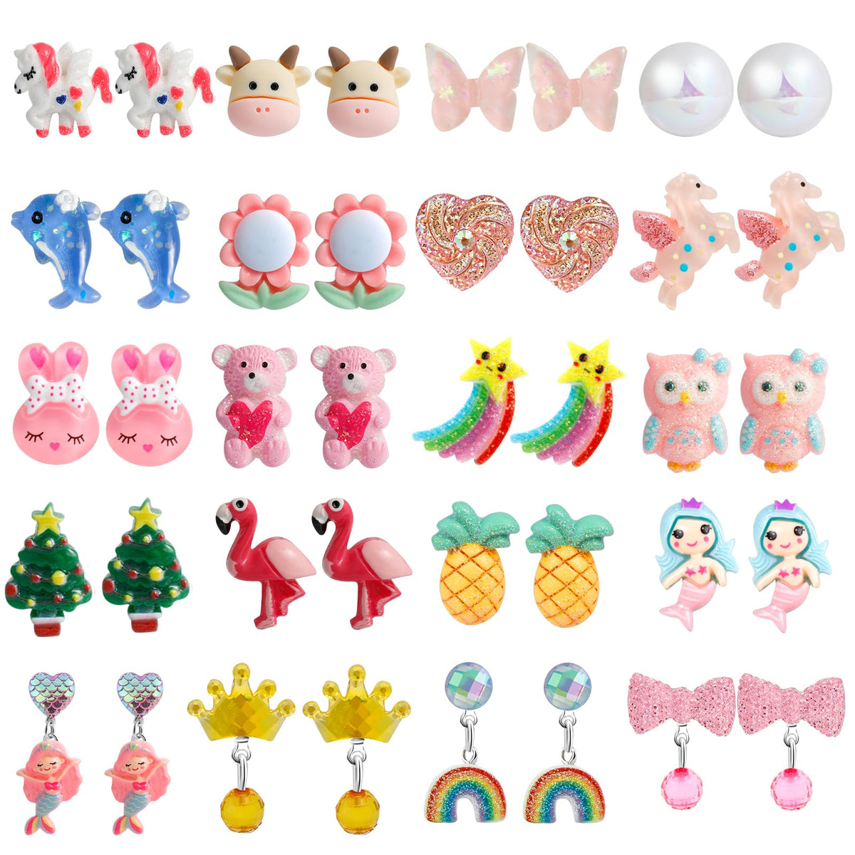 DEVIENG crown clip-on earrings for kids, easy no-piercing wear