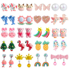 DEVIENG crown clip-on earrings for kids, easy no-piercing wear