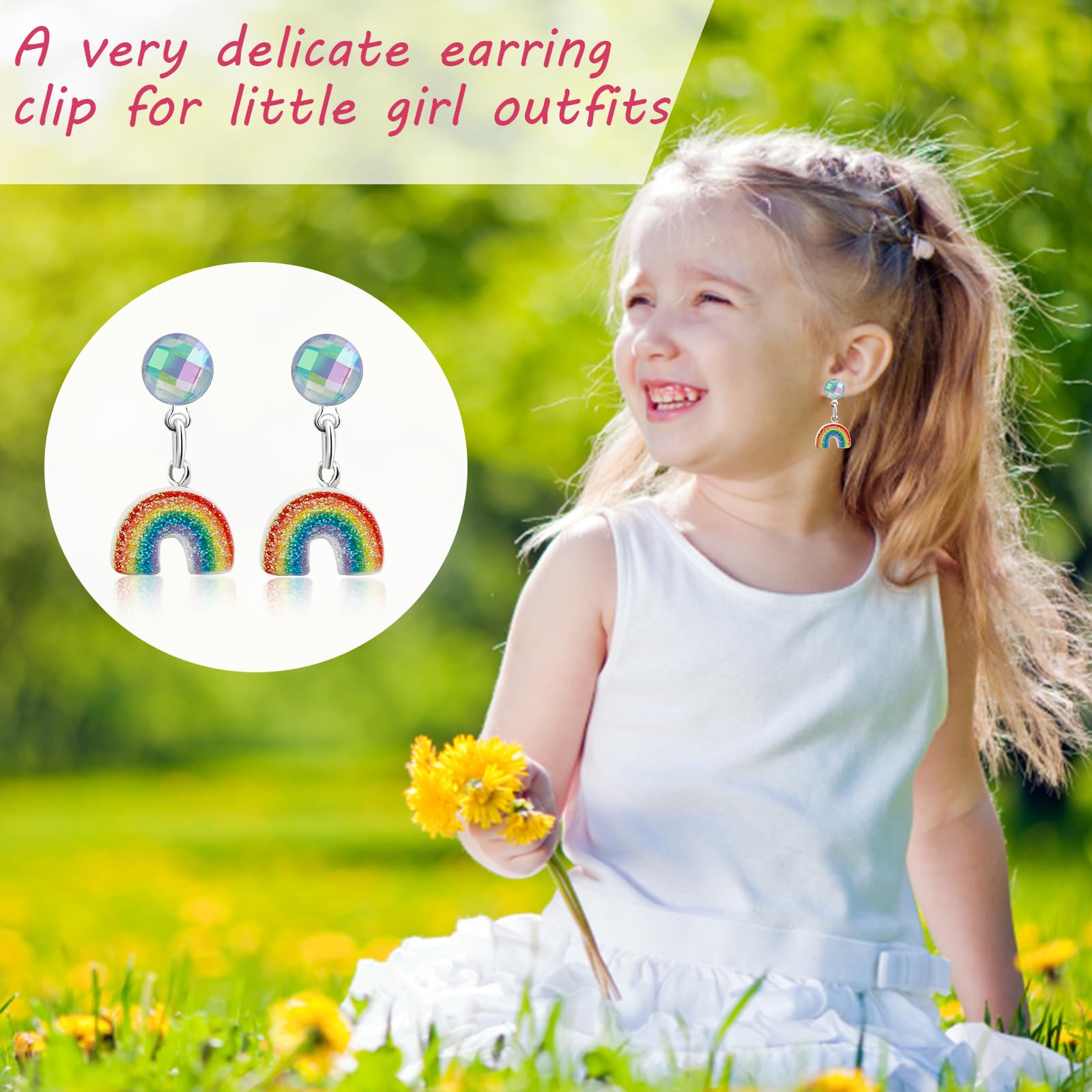 DEVIENG moon clip-on earrings, gentle on kids' ears