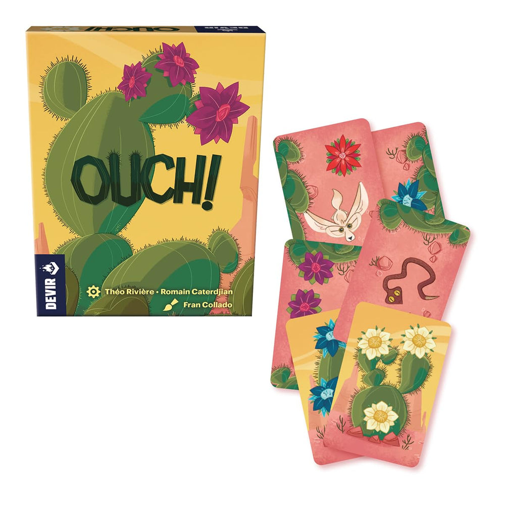 Devir Ouch portable card game ideal for travel and quick plays.