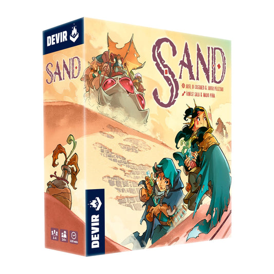 Sand by Devir desert dunes scene highlights strategic planning to earn gold.