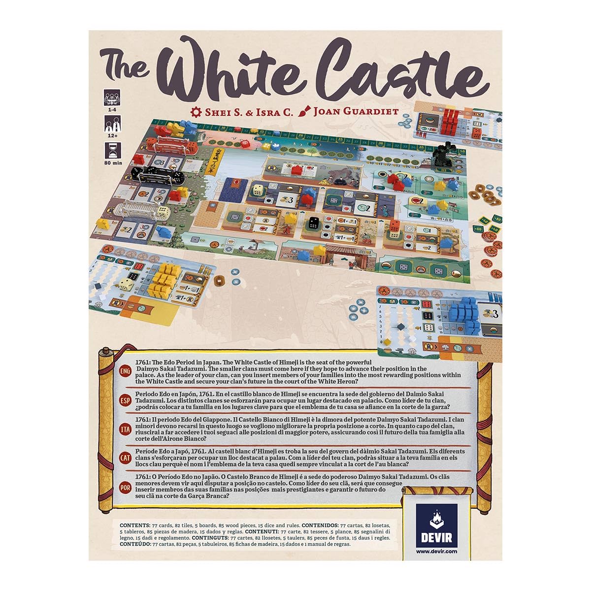 Devir The White Castle player pieces enable precise tactical decisions for competitive play.