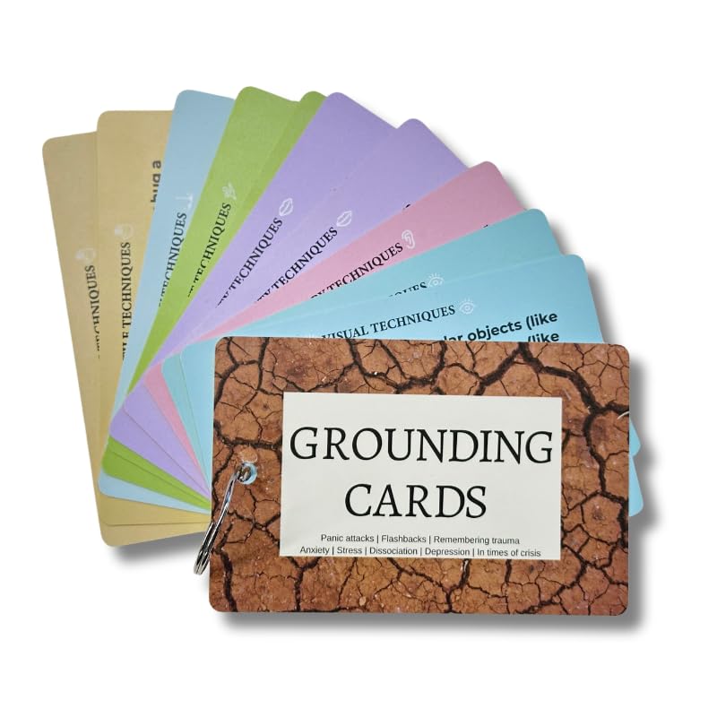 Deyl Cavier coping skills cards on table for quick stress relief.