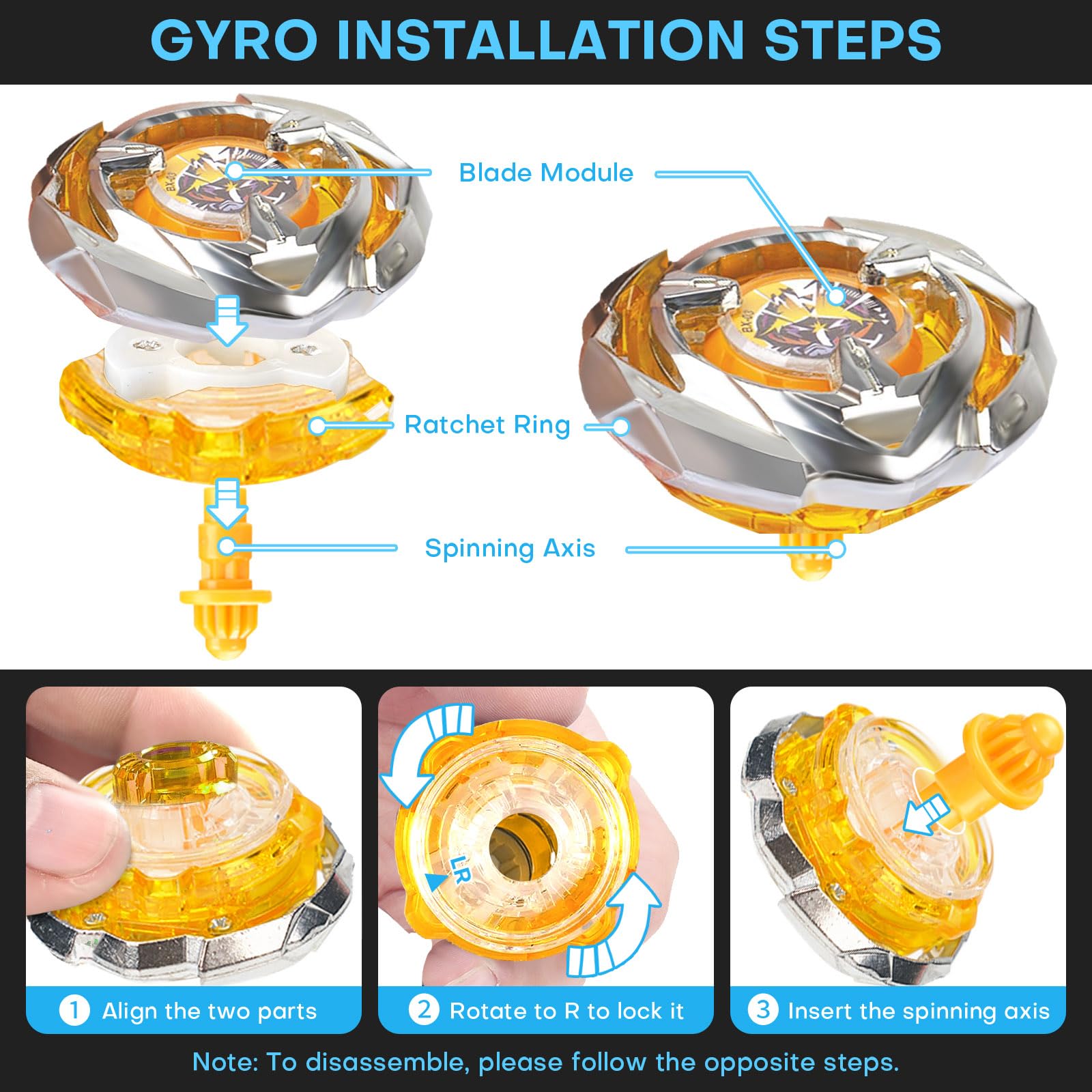 DEZAWRTY Gyro X action shots capture vivid spinning battles.