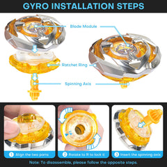 DEZAWRTY Gyro X action shots capture vivid spinning battles.