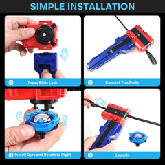 DEZAWRTY grip with tops stored in the portable box for on-the-go battles.