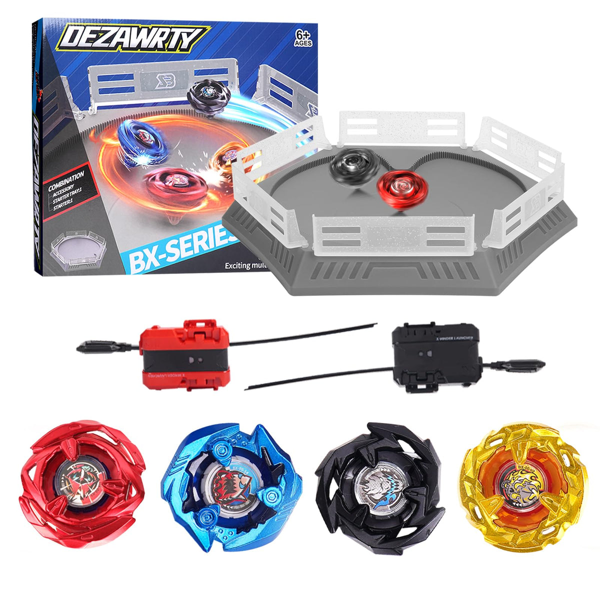 DEZAWRTY Gyro X top with bright colors ready for fast battles