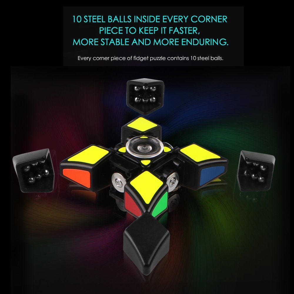D-FantiX 1x3x3 puzzle spinner demonstrates portable stress relief option.
