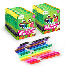 D-FantiX fruit-scented markers 288-count bulk set for classrooms and parties