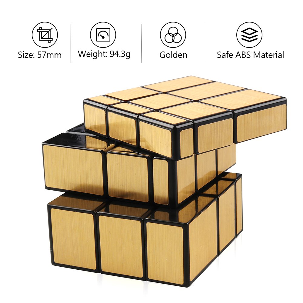 D-FantiX Shengshou Mirror Cube gold shape-change view, great for challenging sessions.