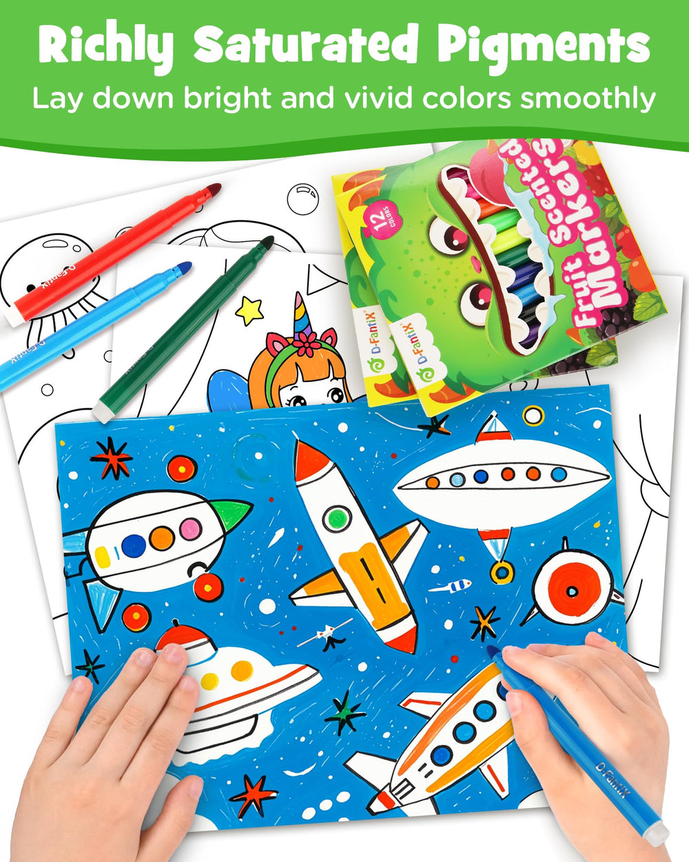 D-FantiX washable ink markers easy to clean from skin and clothing