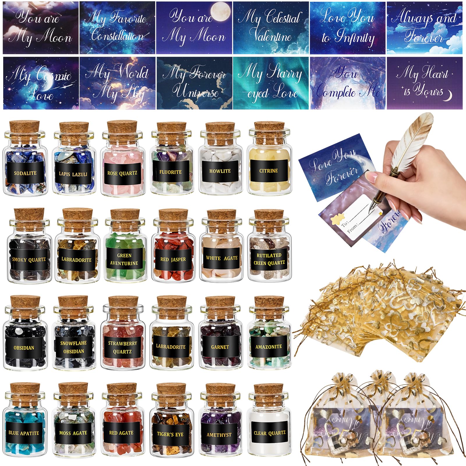 DFDNFF labeled crystals facilitate quick identification during crafting and gifting.