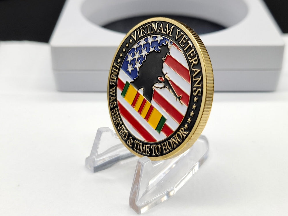 DFFDFF gold plated iron coin finish highlights durable badge