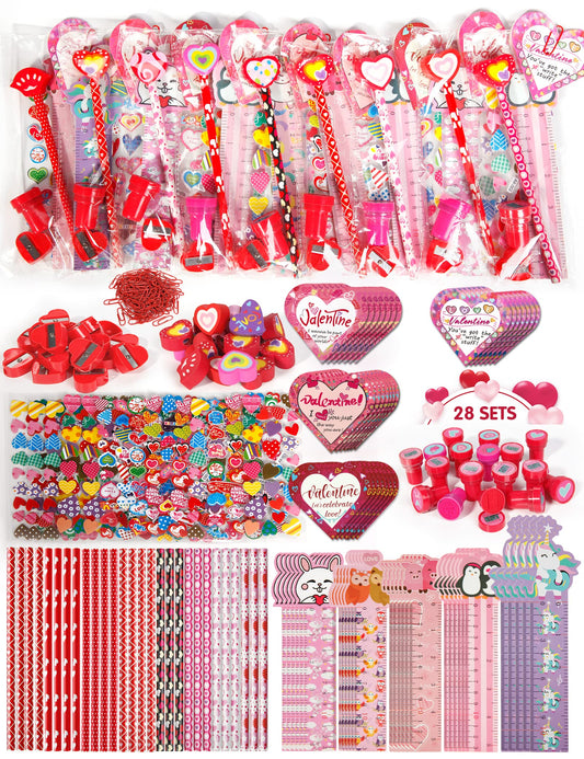 DG-Direct Valentines 28-pack stationery set for classroom exchange and party prizes