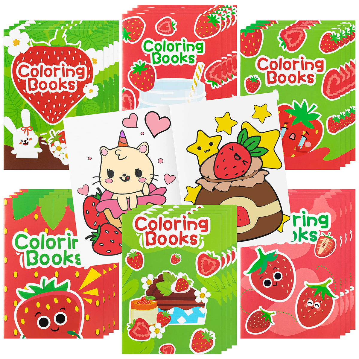 DGjianfei strawberry animal drawing book cover with bright colors invites kids to start coloring.
