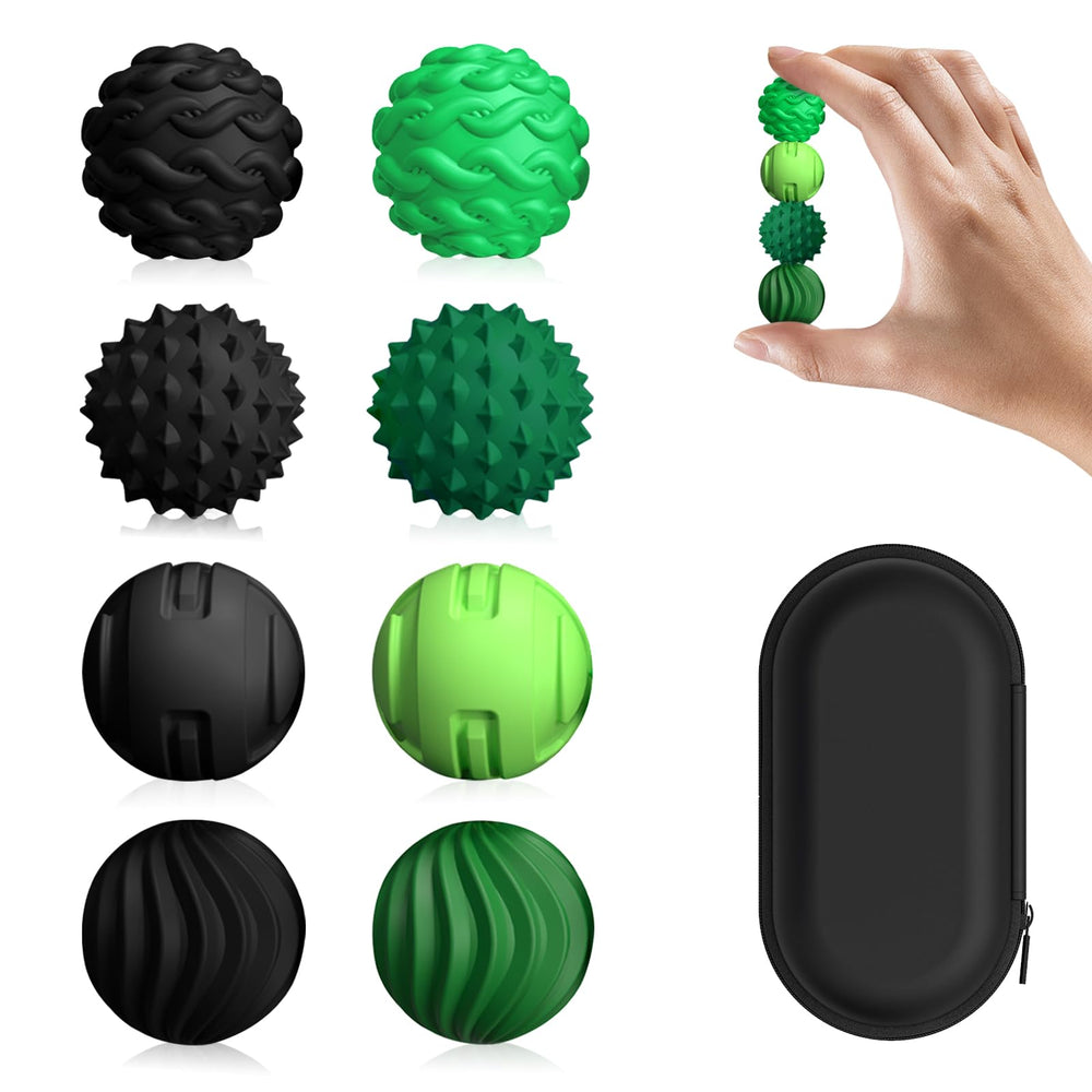 DGMDGS 8-pack silicone magnetic fidget balls with textured shells for focused desk use.