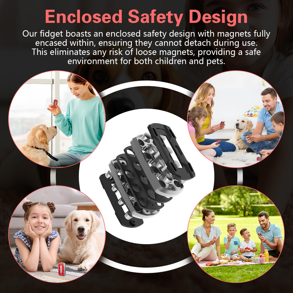 D.G.PLAYER fidget slider uses concealed attractors and screws for secure components.