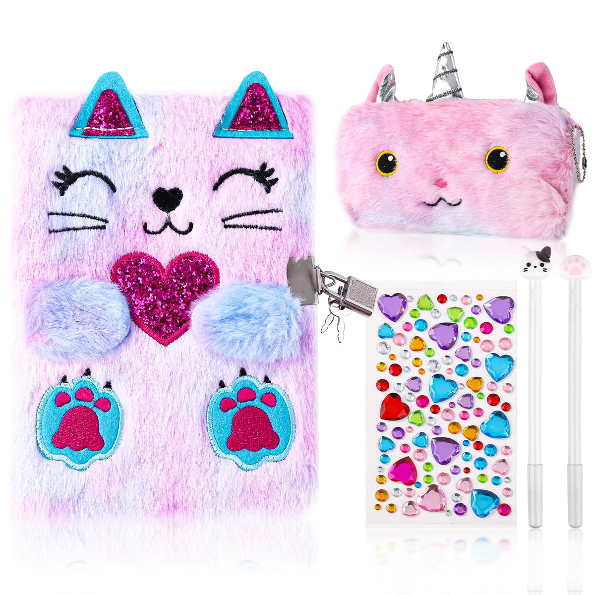 DHQH Cat Diary cover with lock for secure private journaling