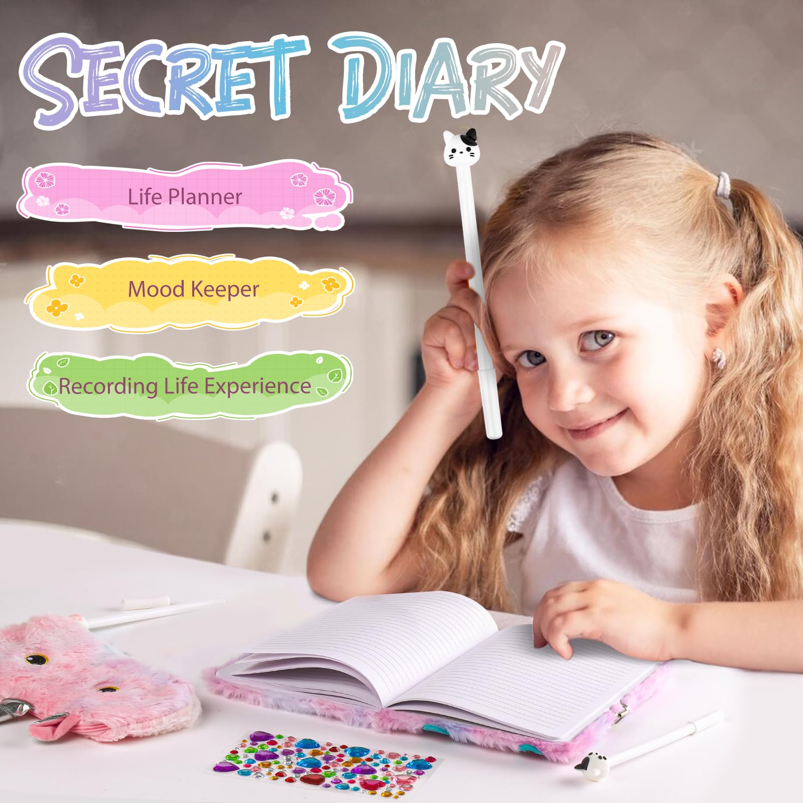 DHQH Cat Diary panda keychain adds cute charm to school bags