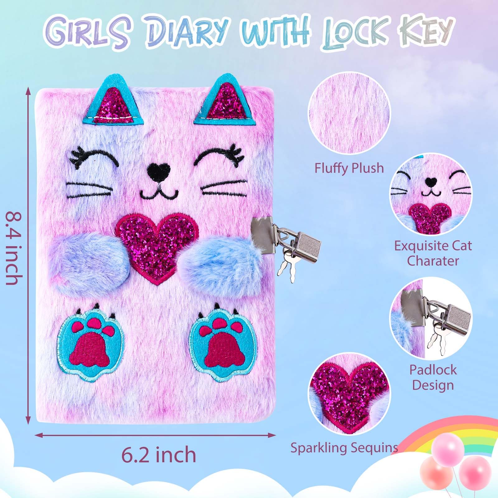 DHQH Cat Diary pen pouch with accessories keeps writing essentials organized