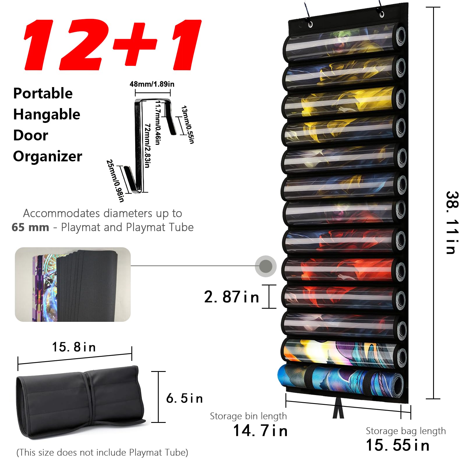 DHRRDE Playmat Tube twelve-tubes storage keeps 12+1 mats neatly organized.