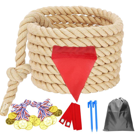DHXGON 40 ft tug of war rope center pennant enhances team setup.