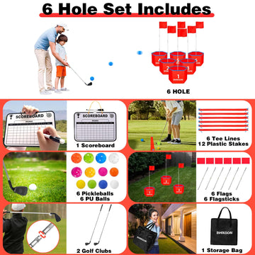 DHXGON Backyard Golf Game foldable holes enable quick, versatile setup.